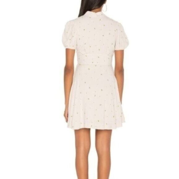 NEW Free People Ivory Abbie Print Fit and Flare Mini Dress Size 4 - Picture 10 of 11